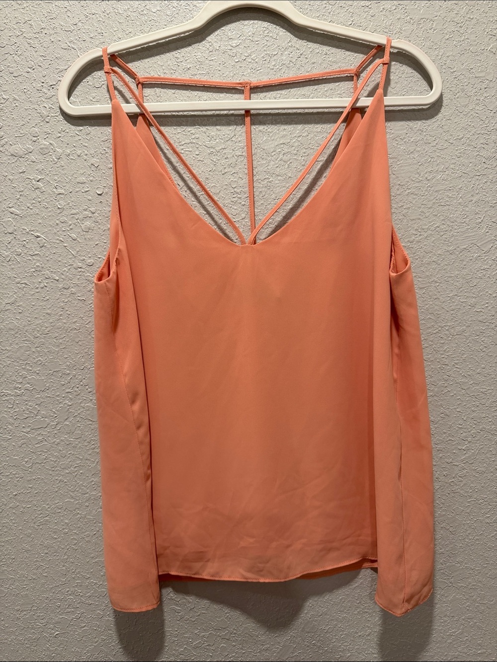 Strappy Cold-Shoulder Top in Peach
